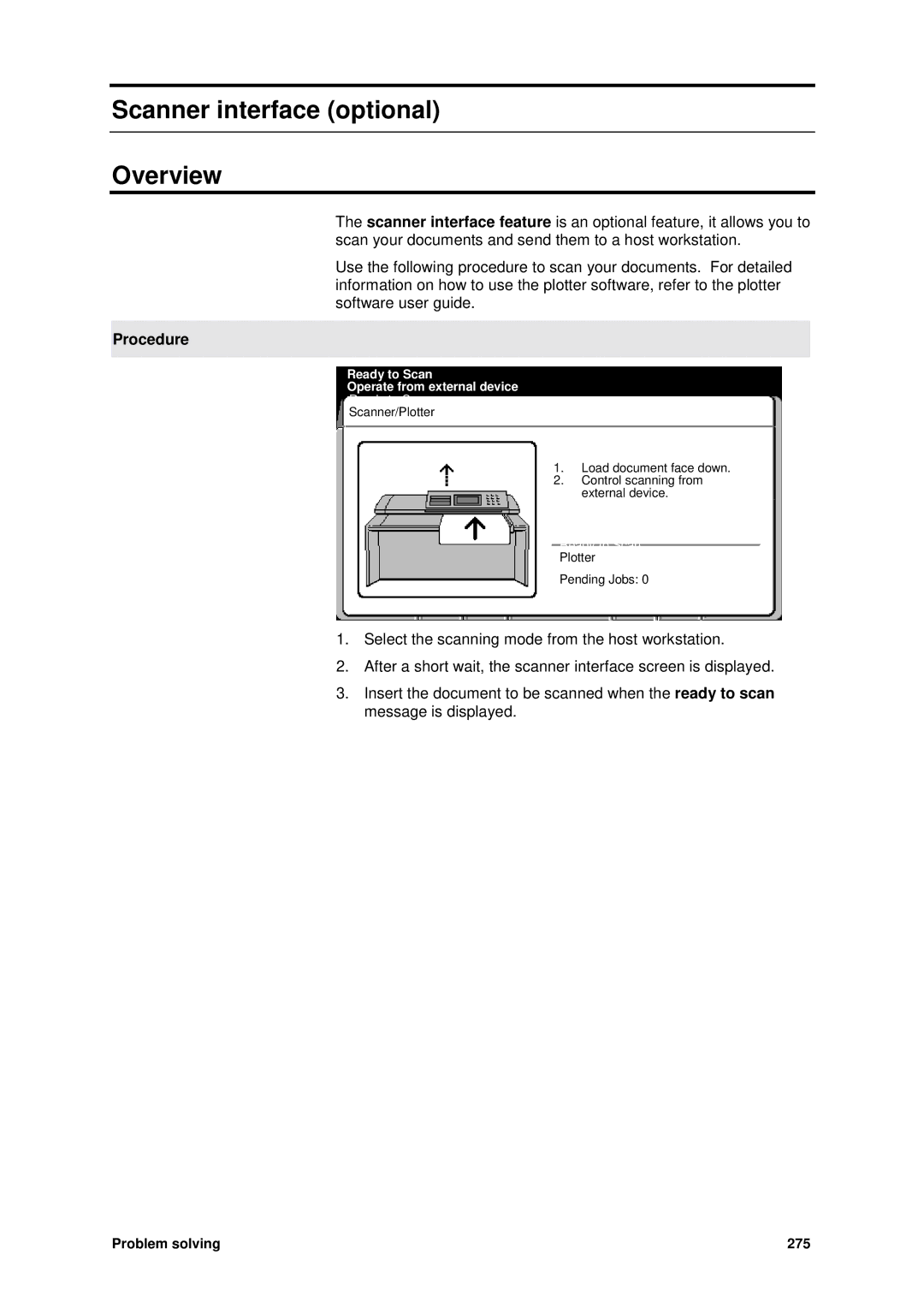 Xerox MAX 200 manual Scanner interface optional Overview, Ready to Scan Operate from external device 