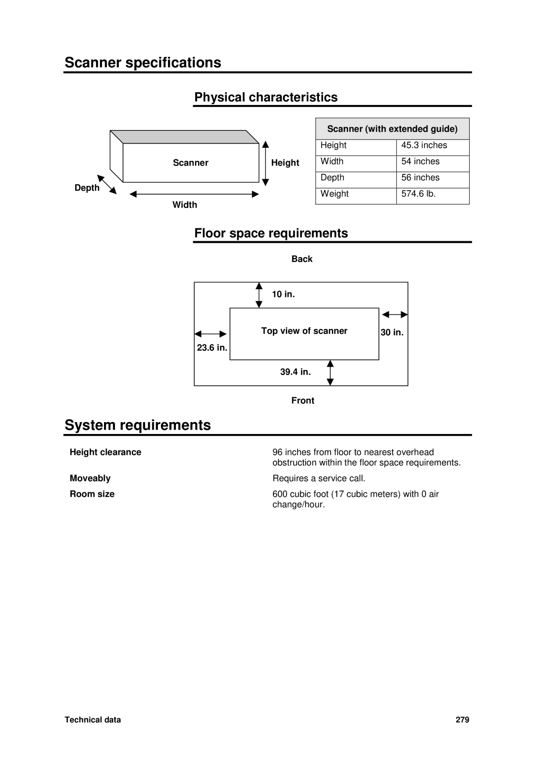 Xerox MAX 200 manual Scanner specifications, System requirements 