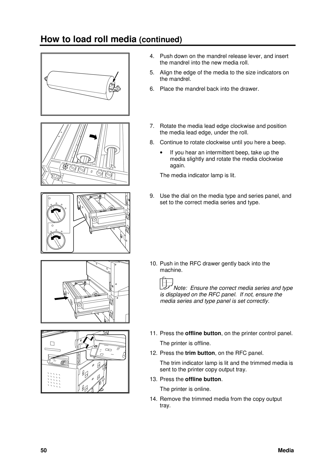 Xerox MAX 200 manual Press the offline button. The printer is online 