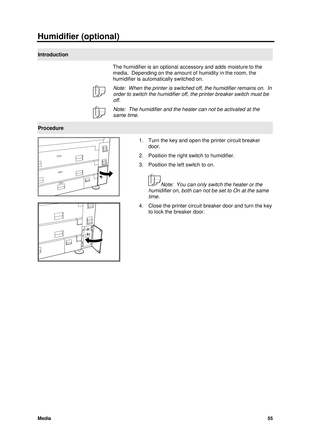 Xerox MAX 200 manual Humidifier optional 