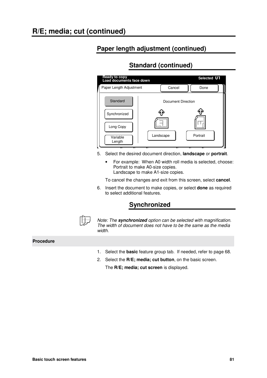 Xerox MAX 200 manual Synchronized 