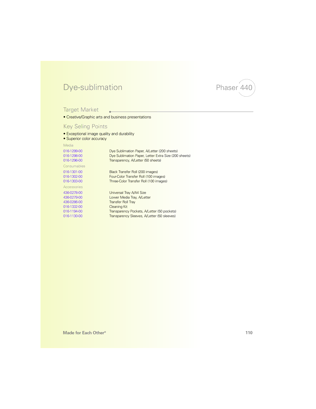 Xerox N Series manual Phaser, Key Seling Points 