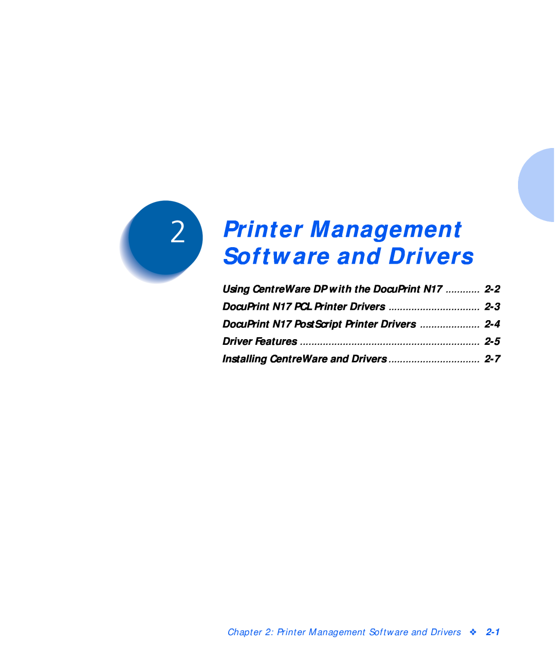 Xerox N17b Printer Management Software and Drivers, Using CentreWare DP with the DocuPrint N17, PostScript Printer Drivers 