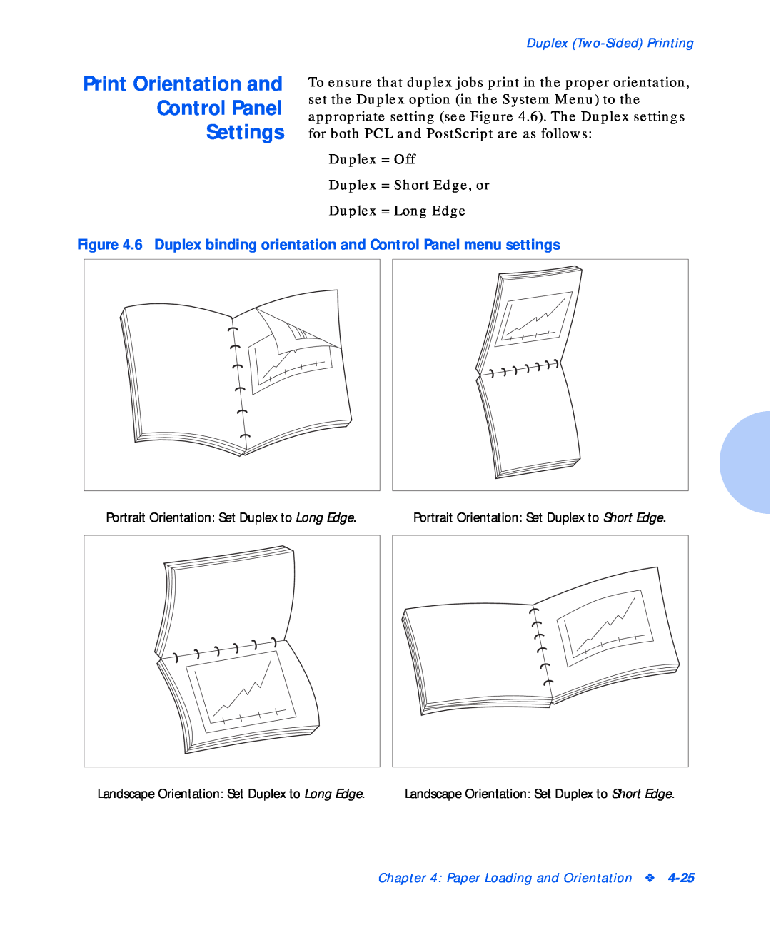Xerox N17b manual Print Orientation and Control Panel Settings 