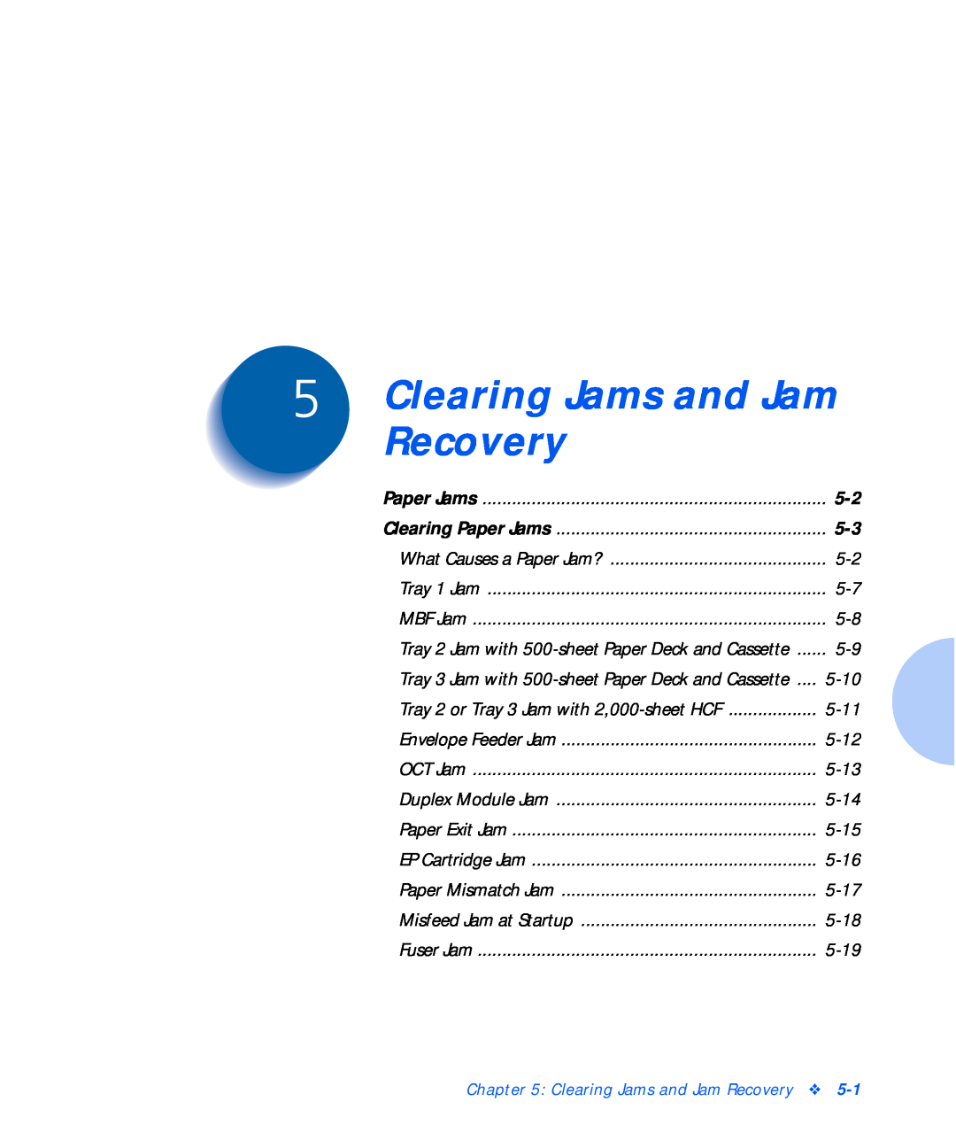 Xerox N17b manual Clearing Jams and Jam Recovery 