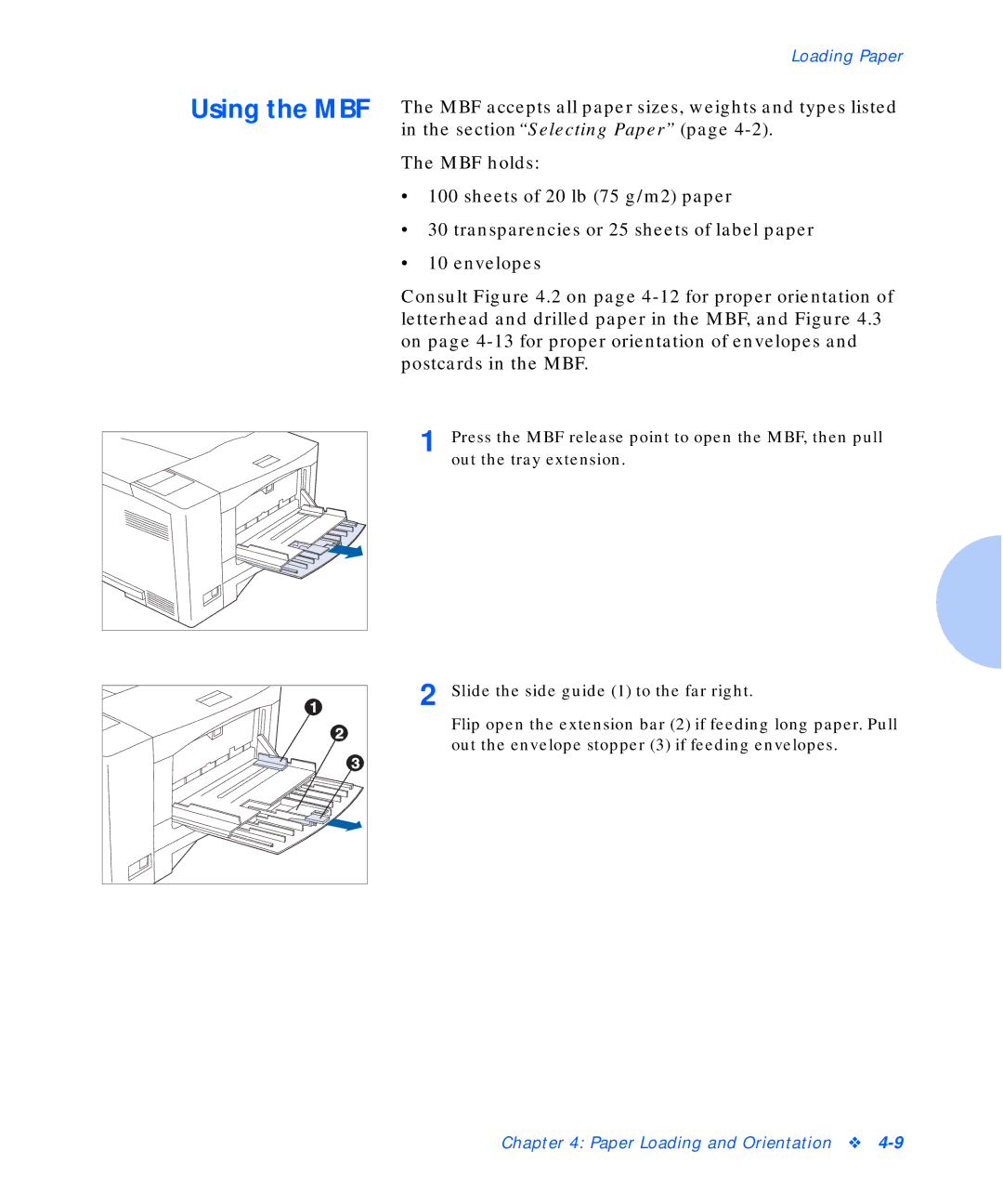 Xerox N17b manual Loading Paper 