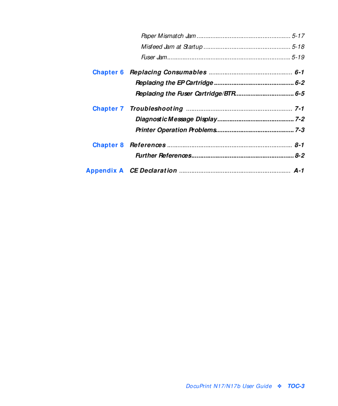 Xerox N17b manual Chapter 