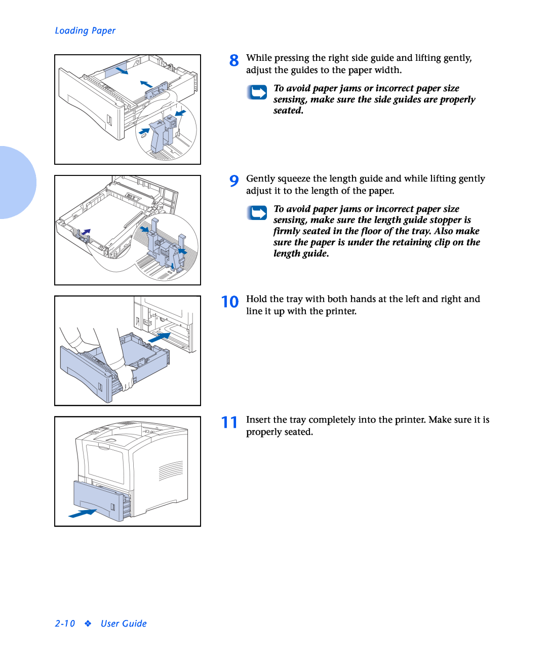 Xerox N2125 manual Loading Paper, User Guide 
