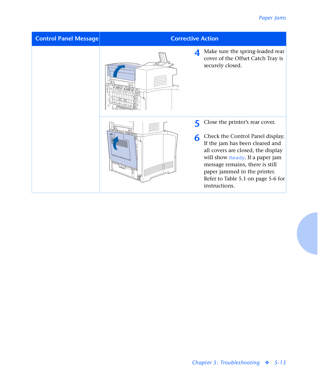 Xerox N2125 manual Corrective Action 