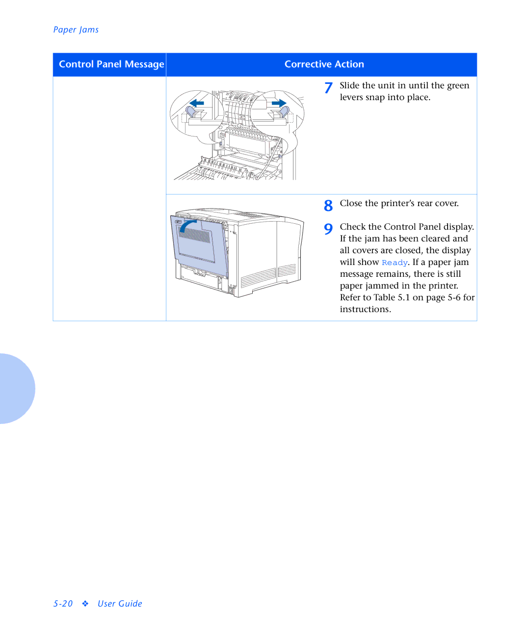 Xerox N2125 manual Corrective Action 