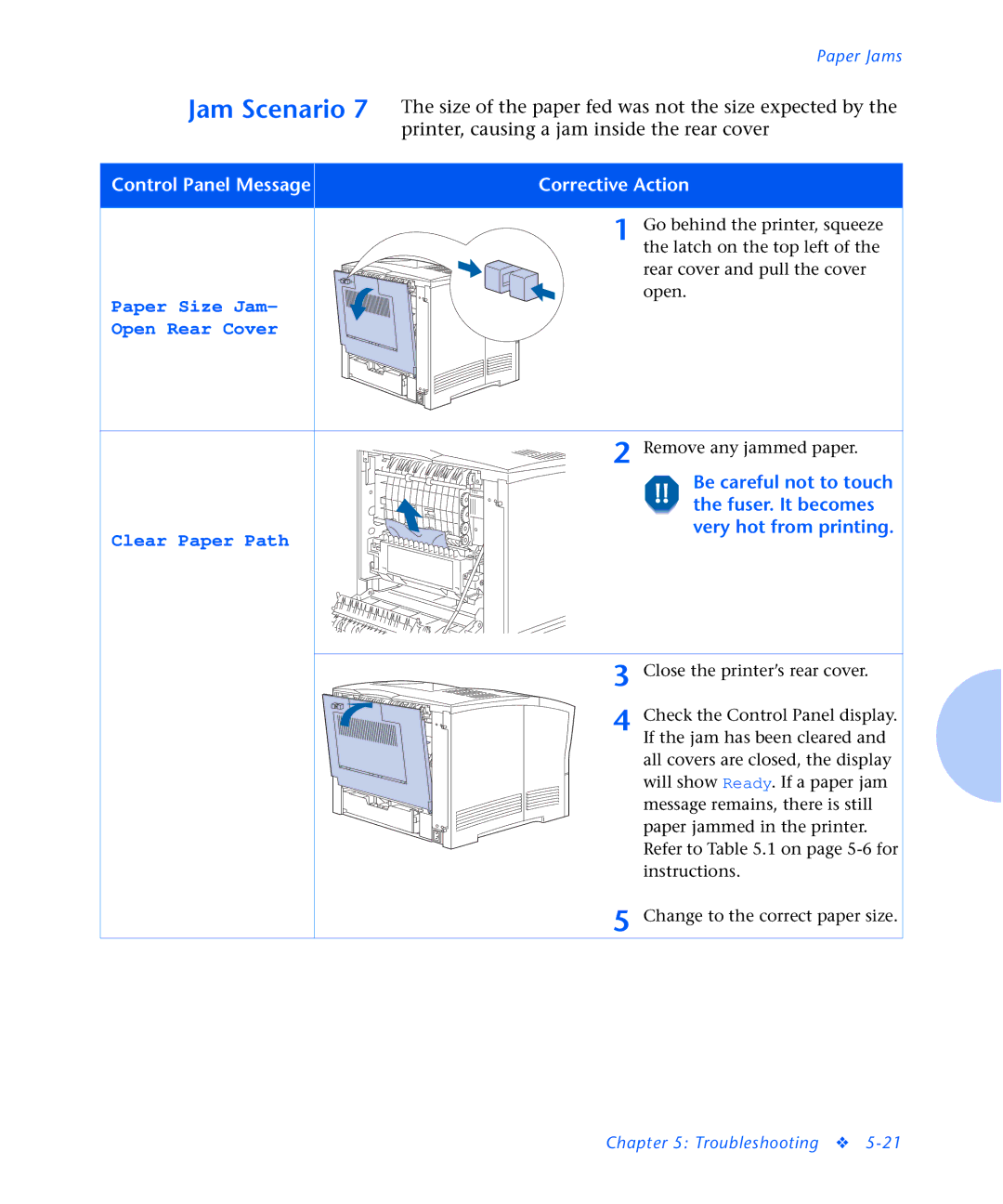 Xerox N2125 manual Size of the paper fed was not the size expected by 