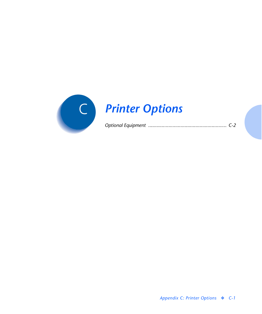 Xerox N2125 manual Printer Options 