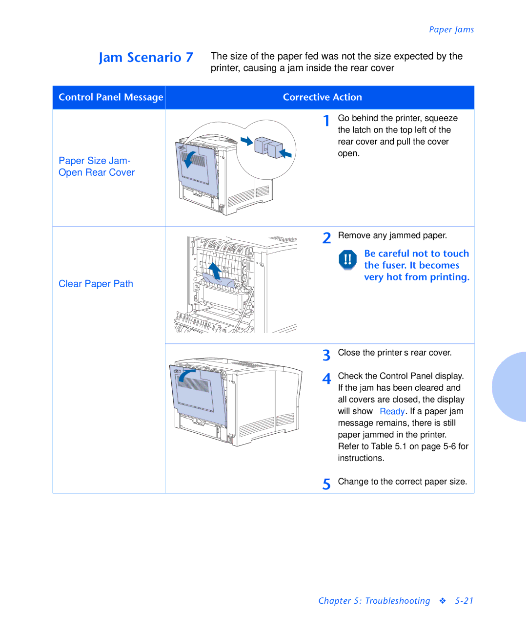 Xerox N2125 manual Size of the paper fed was not the size expected by 