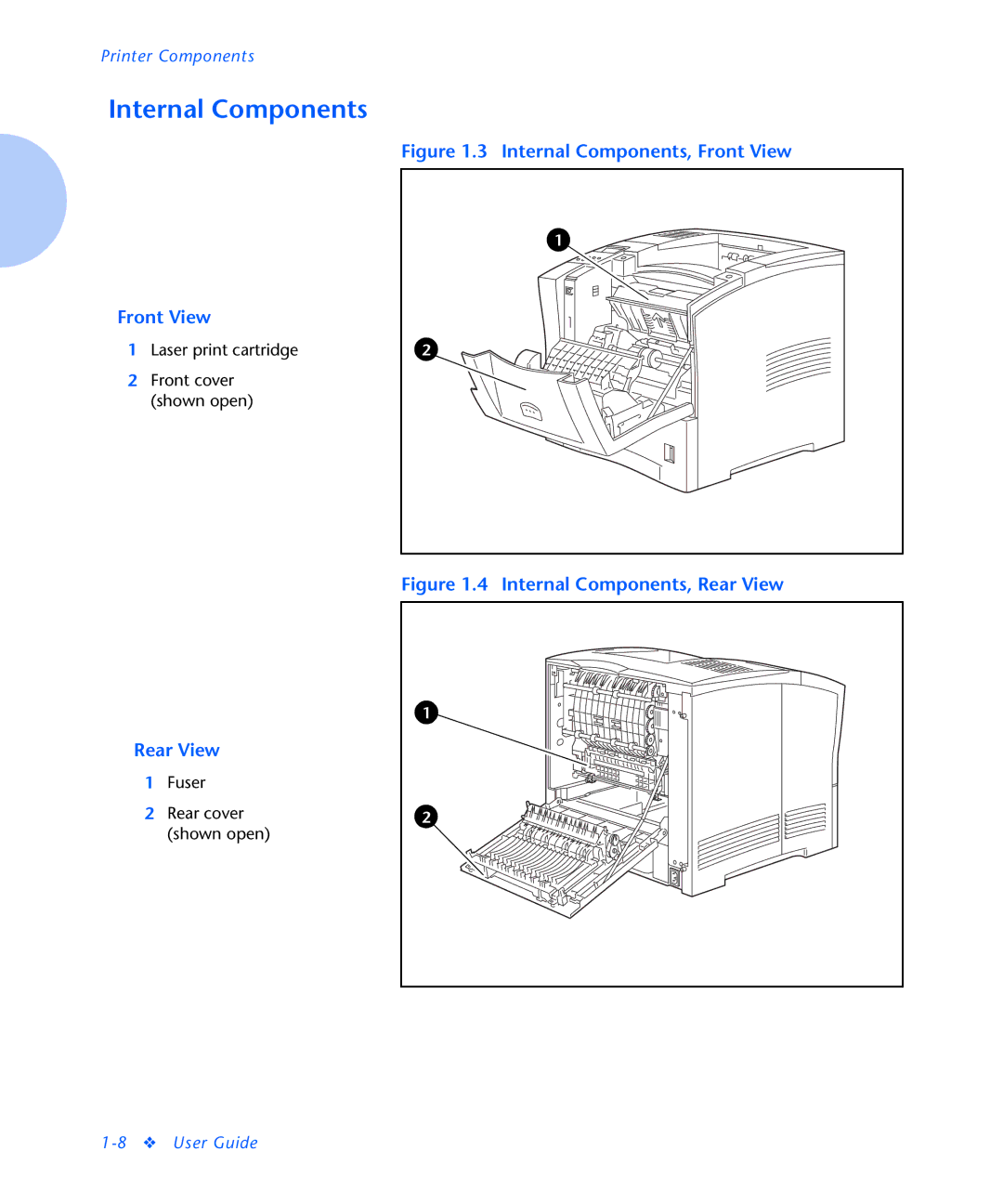 Xerox N2125 manual Internal Components, Front View 