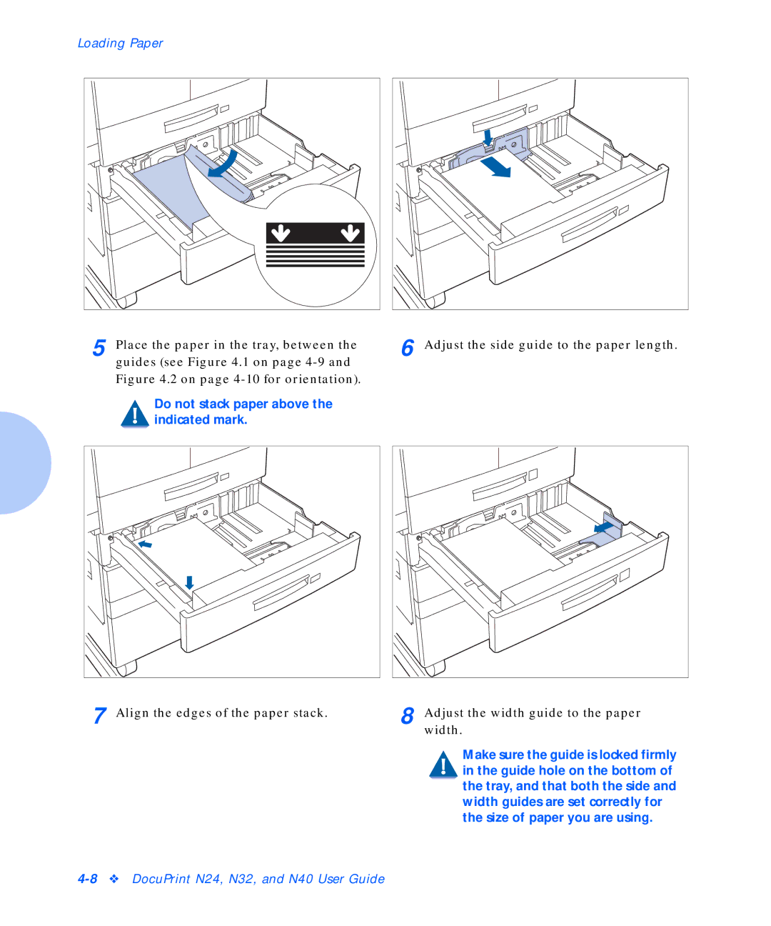 Xerox N32, N24, N40 manual Guide hole on the bottom 