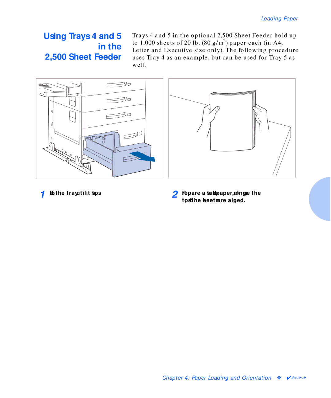 Xerox N32, N24, N40 manual Using Trays 4 Sheet Feeder 