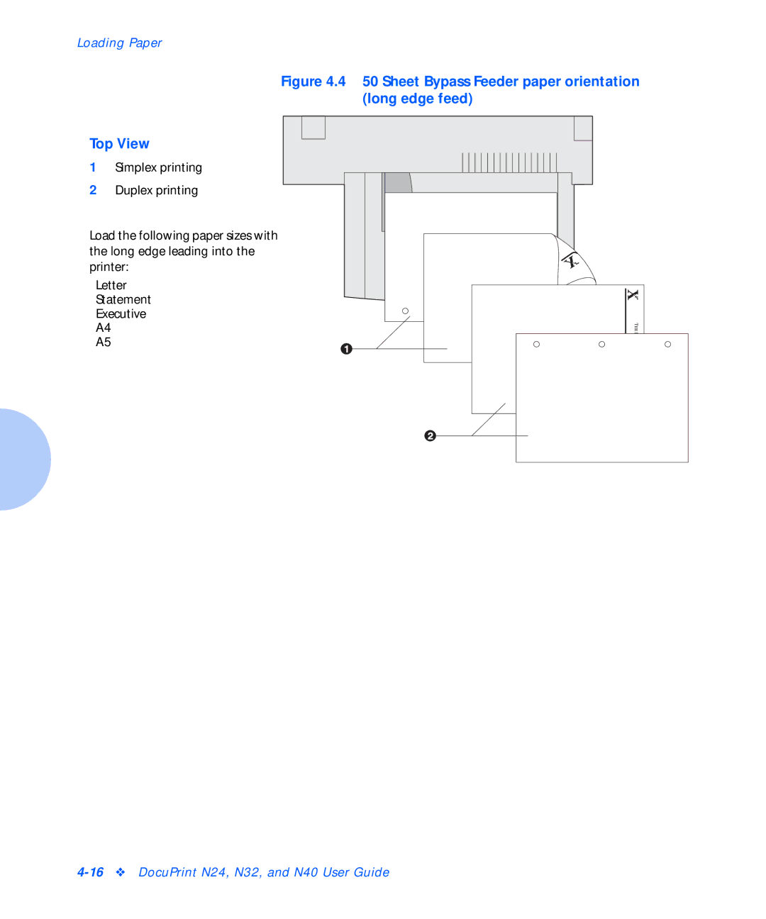 Xerox N24, N32, N40 manual Loading Paper 