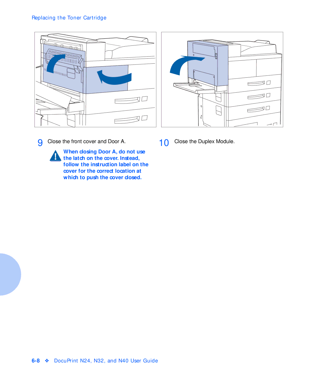 Xerox N40, N24, N32 manual Close the Duplex Module 