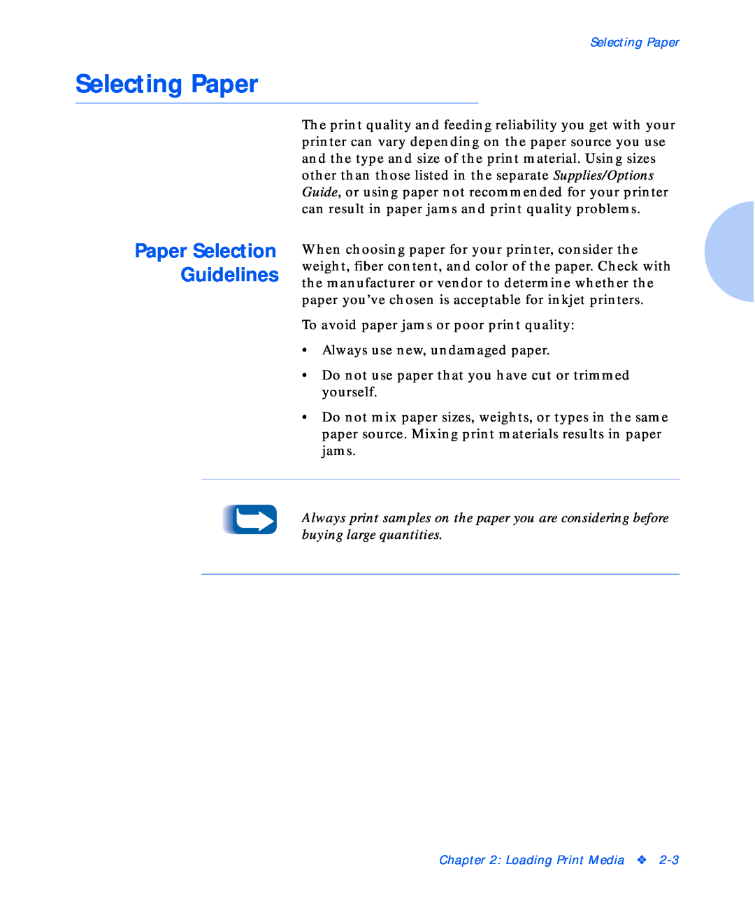 Xerox NC20 manual Selecting Paper, Paper Selection Guidelines 