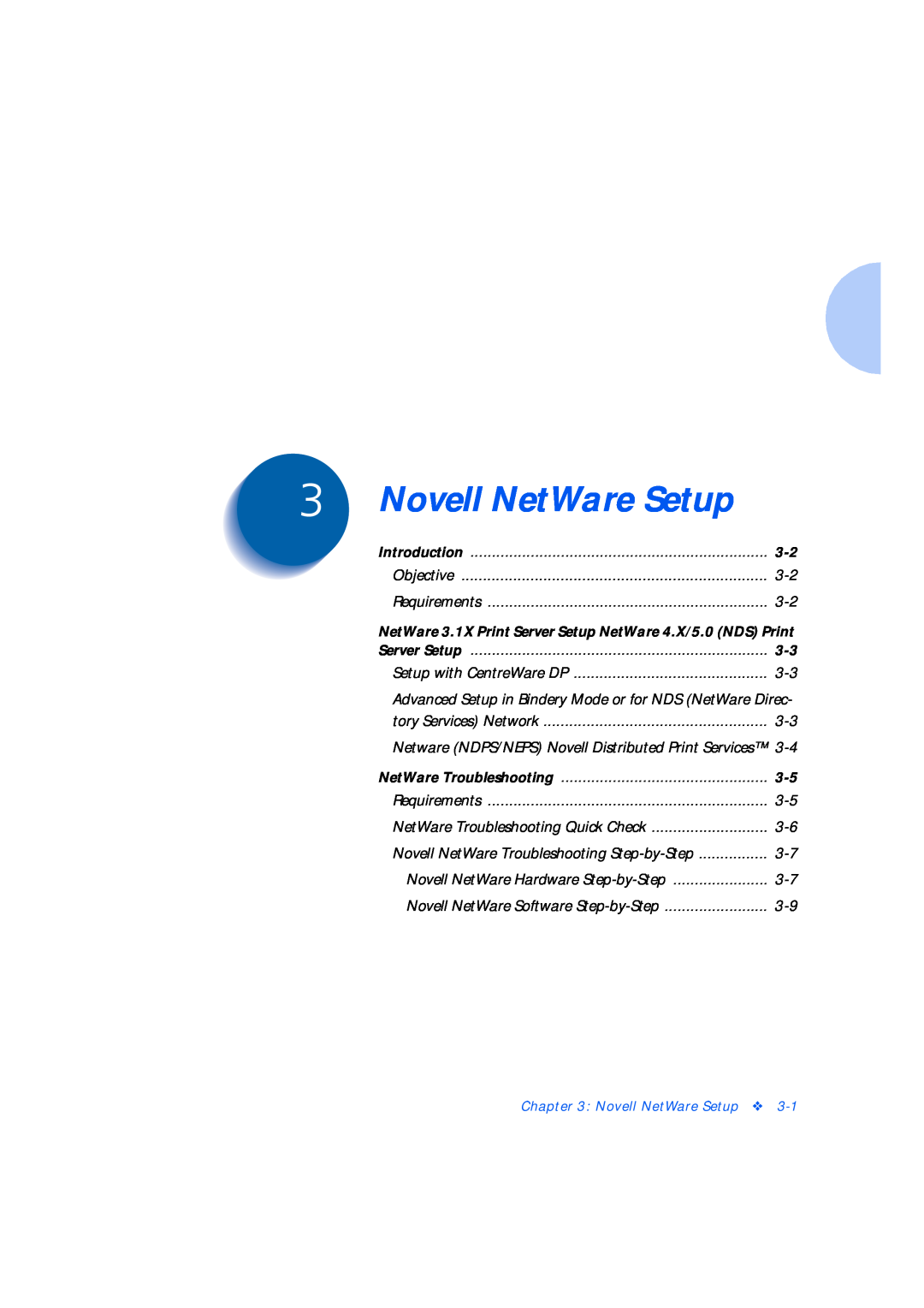 Xerox Network Laser Printers manual Novell NetWare Setup 
