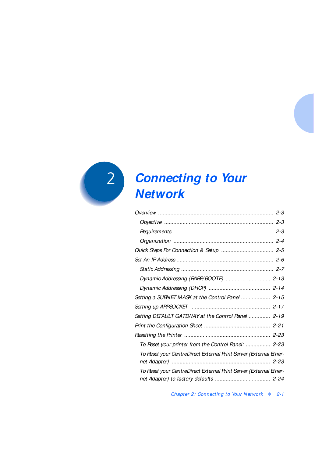 Xerox Network Laser Printers manual Connecting to Your Network 