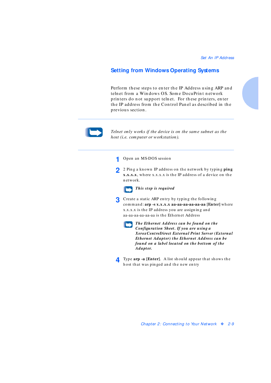 Xerox Network Laser Printers manual Setting from Windows Operating Systems 