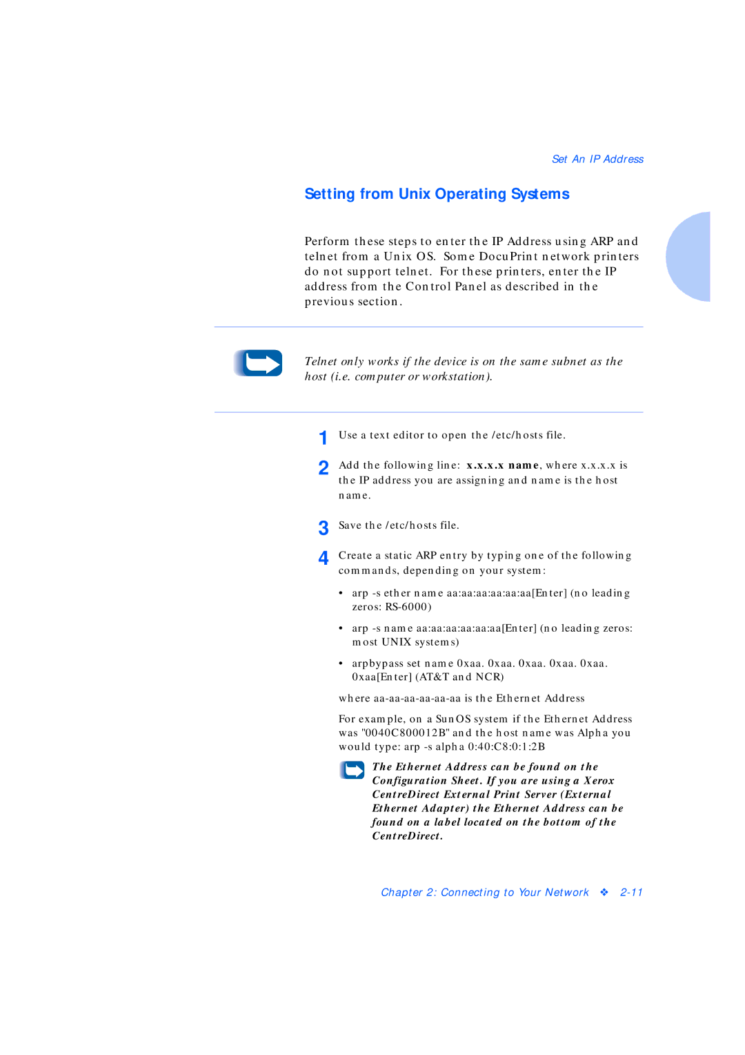 Xerox Network Laser Printers manual Setting from Unix Operating Systems 