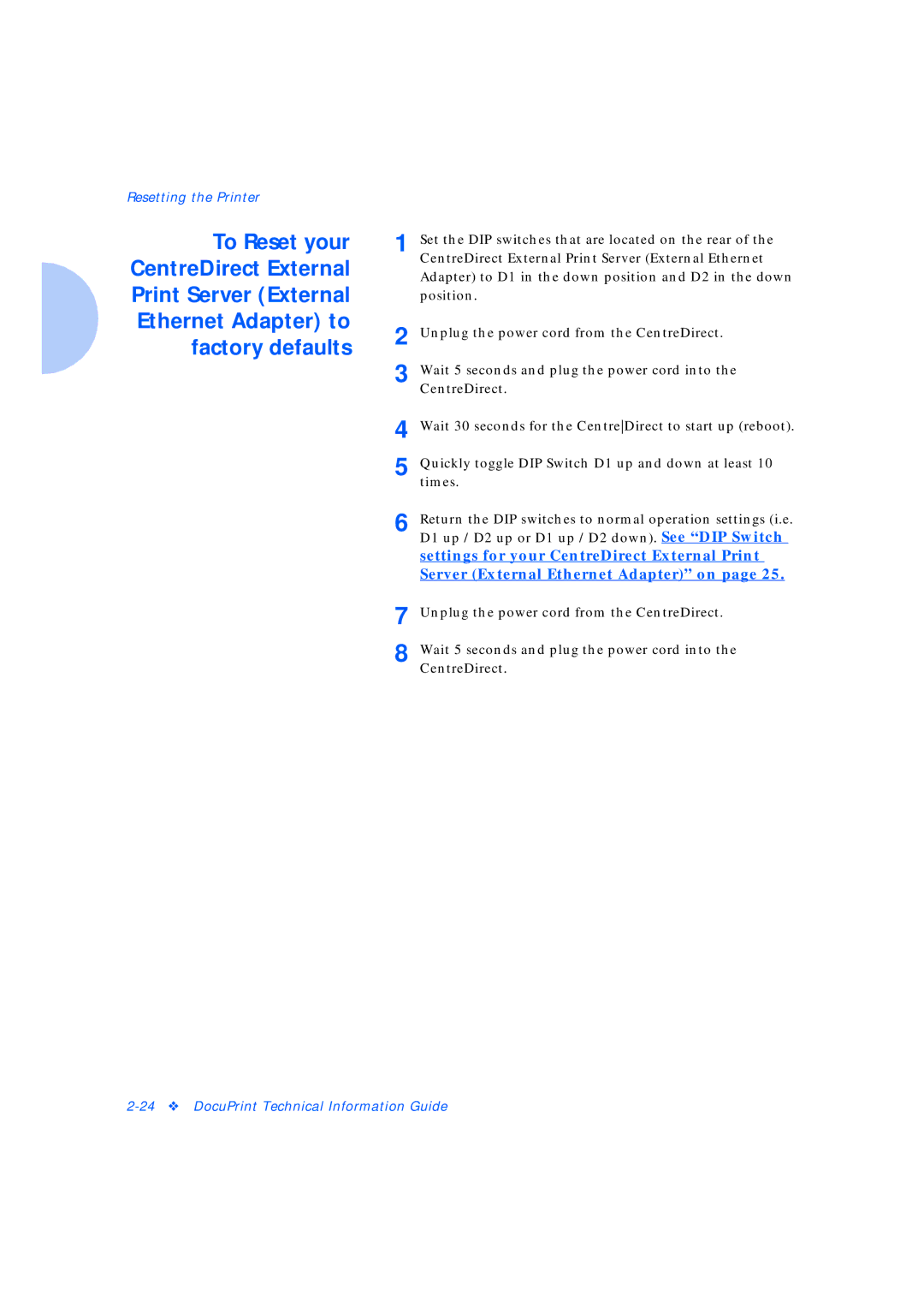 Xerox Network Laser Printers manual Settings for your CentreDirect External Print 