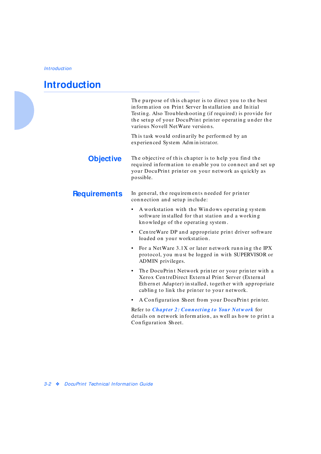 Xerox Network Laser Printers manual Introduction, Requirements 