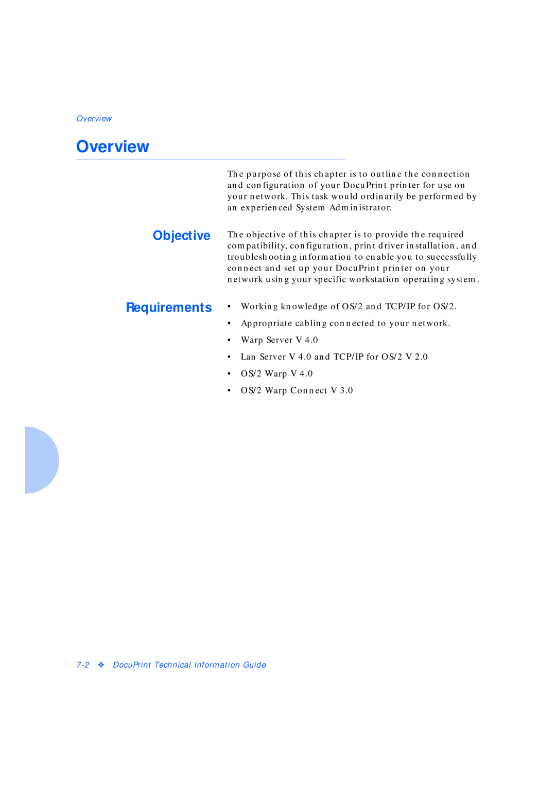 Xerox Network Laser Printers manual Purpose of this chapter is to outline the connection 