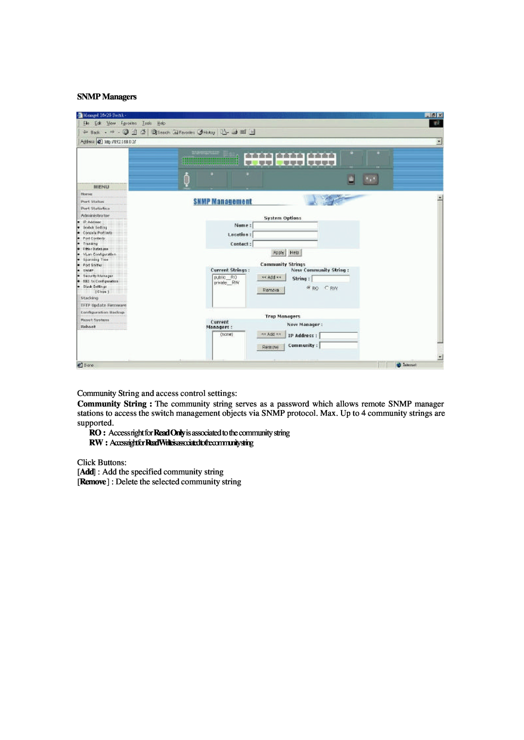 Xerox NS-2260 operation manual SNMP Managers 