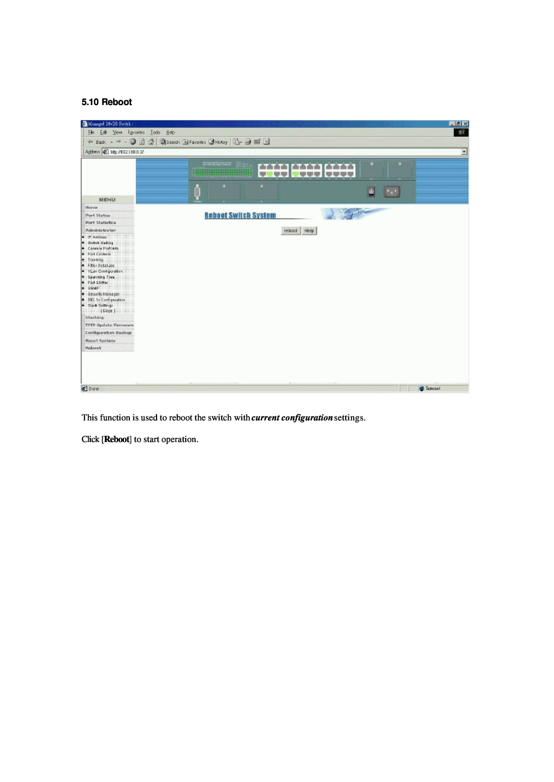 Xerox NS-2260 operation manual Click Reboot to start operation 
