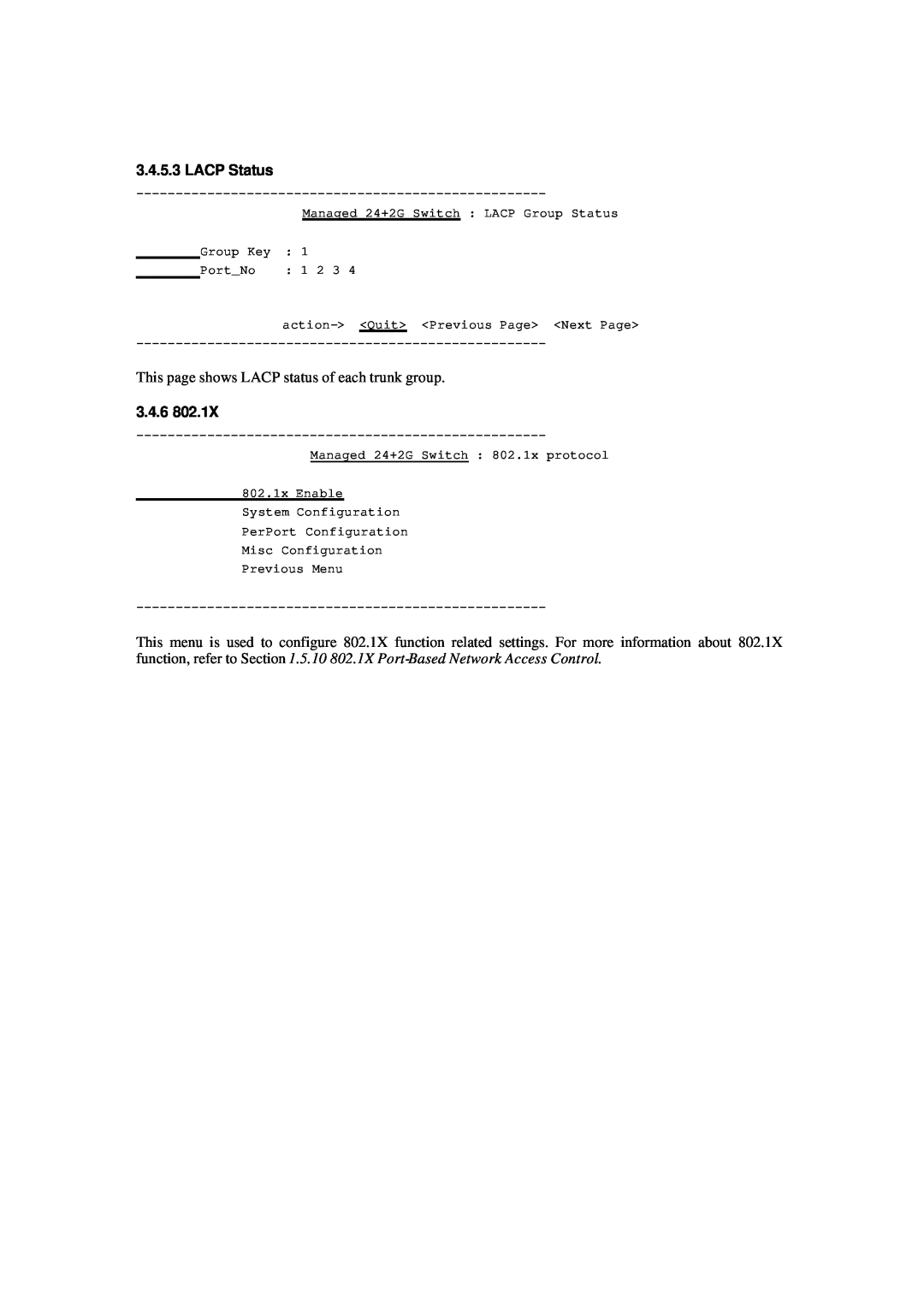 Xerox NS-2260 operation manual LACP Status, 3.4.6 