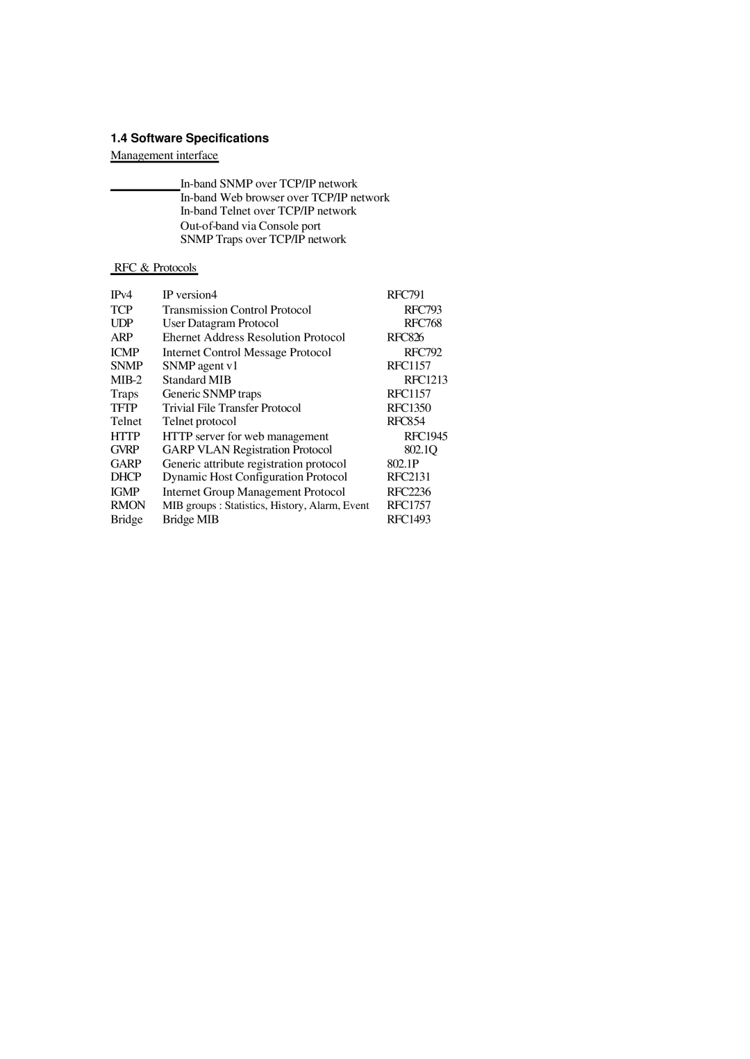 Xerox NS-2260 operation manual Software Specifications 