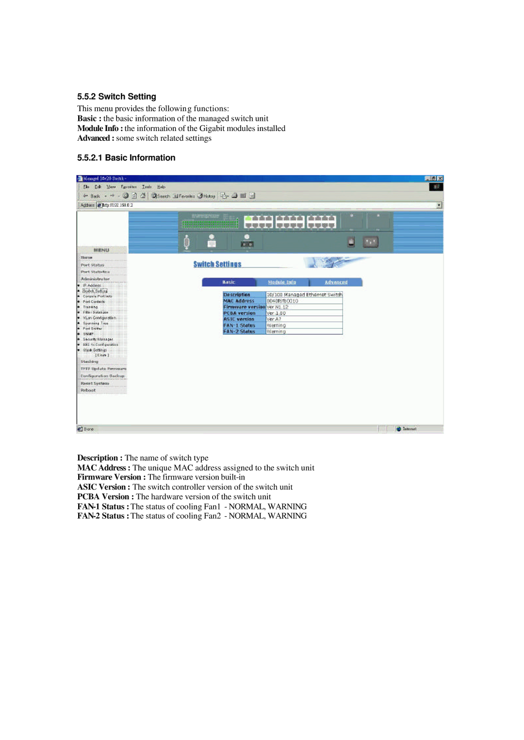 Xerox NS-2260 operation manual Switch Setting, Basic Information 