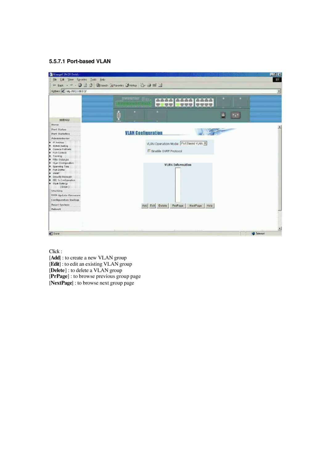 Xerox NS-2260 operation manual Port-based Vlan 