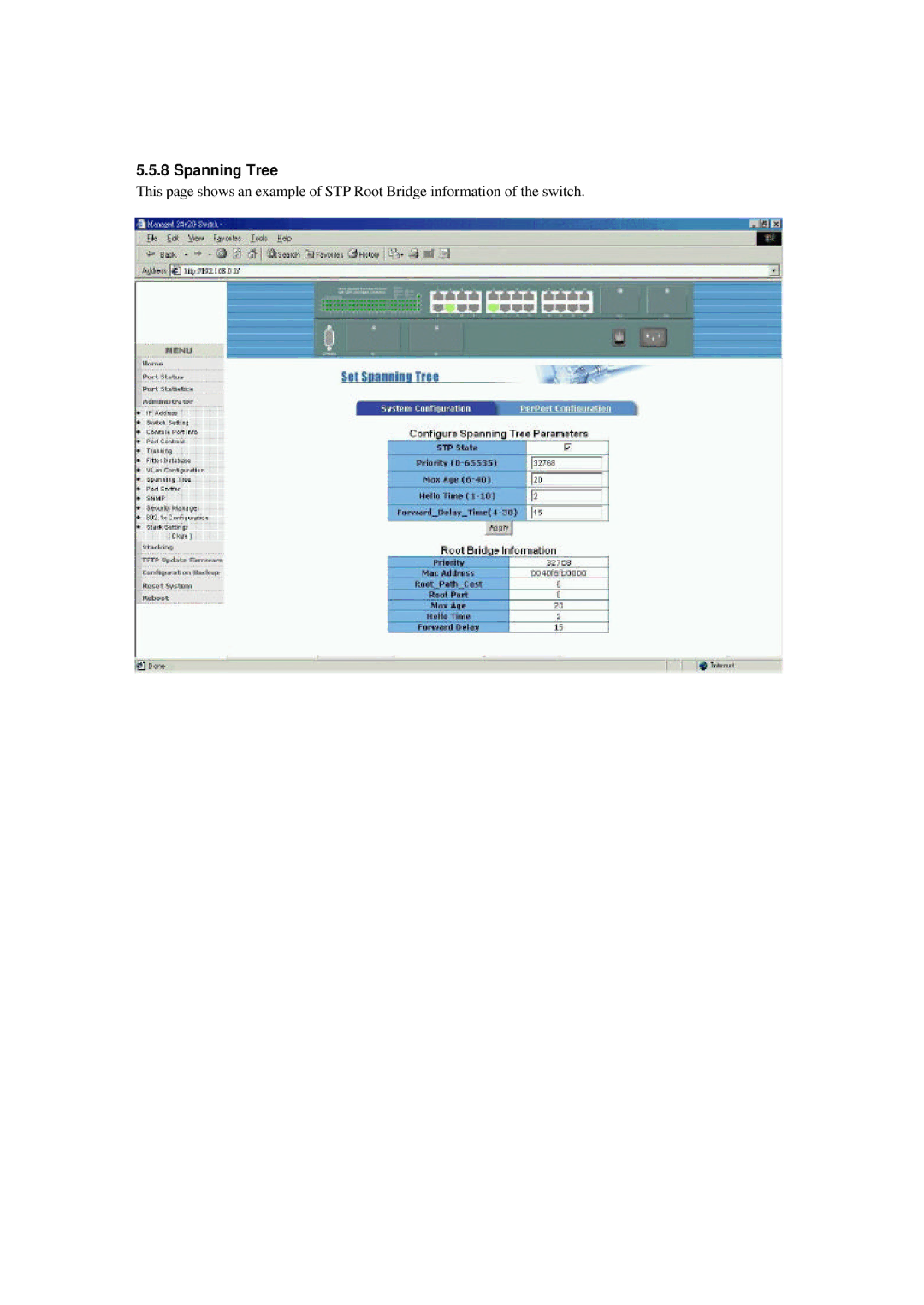 Xerox NS-2260 operation manual Spanning Tree 