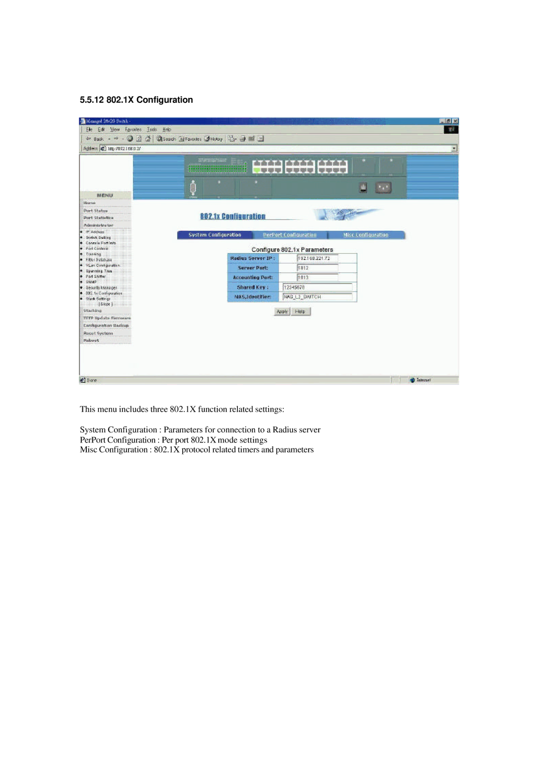 Xerox NS-2260 operation manual 12 802.1X Configuration 