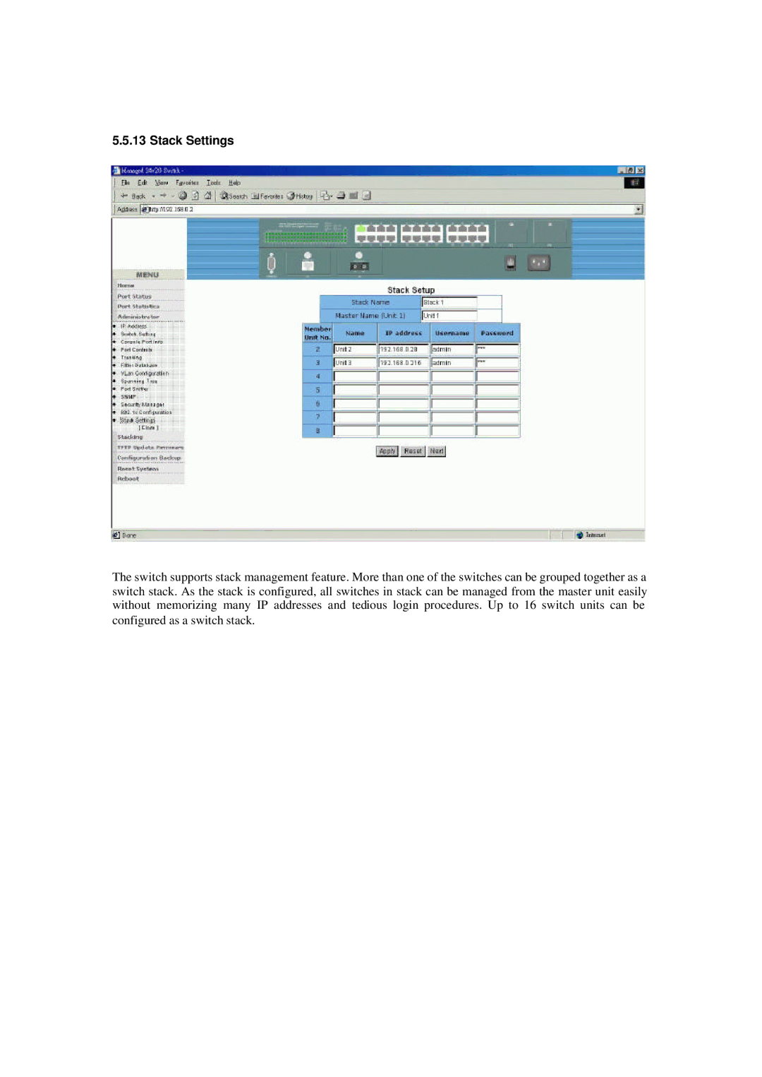 Xerox NS-2260 operation manual Stack Settings 