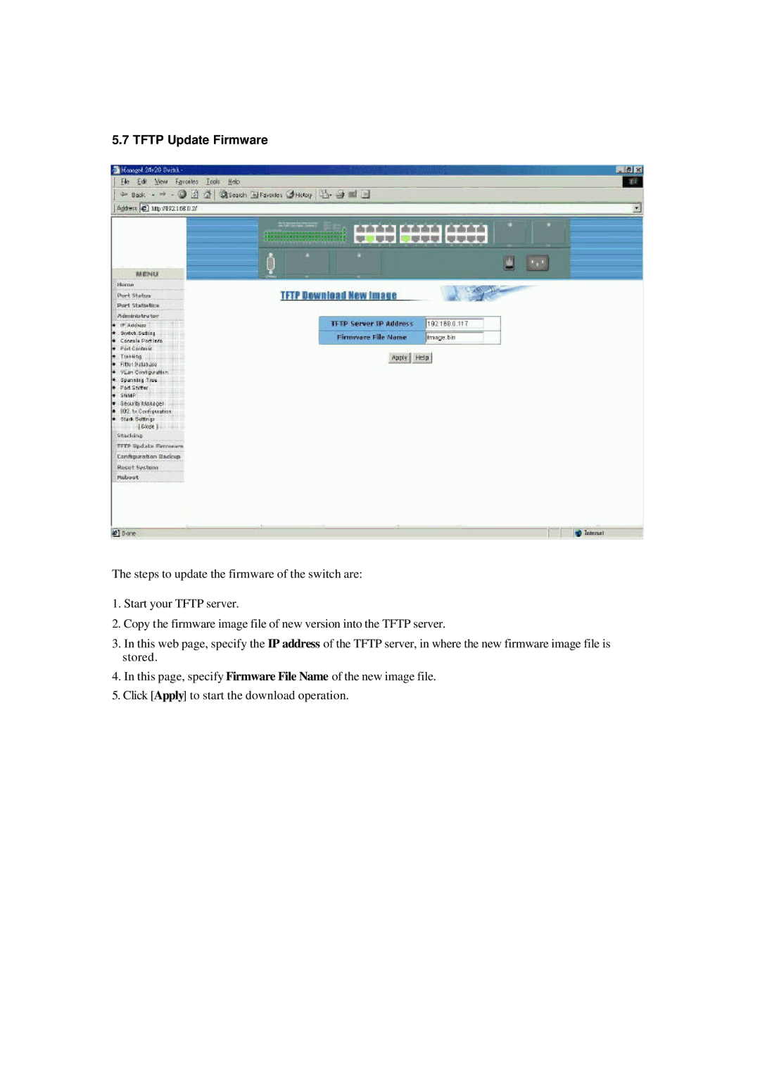 Xerox NS-2260 operation manual Tftp Update Firmware 