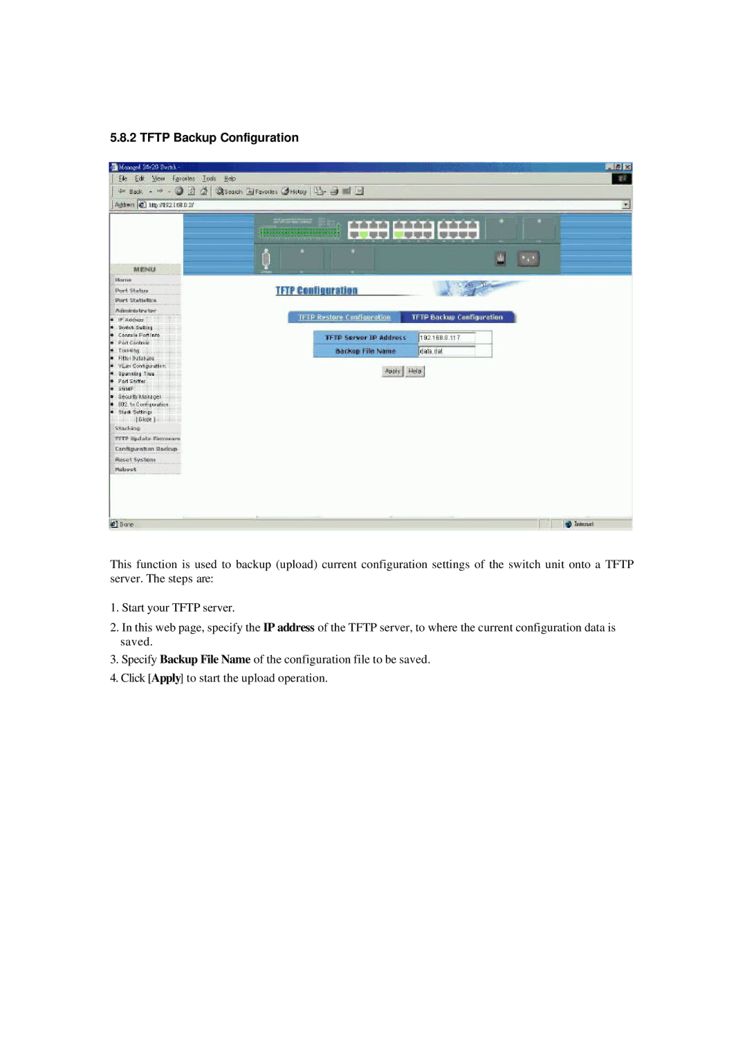 Xerox NS-2260 operation manual Tftp Backup Configuration 