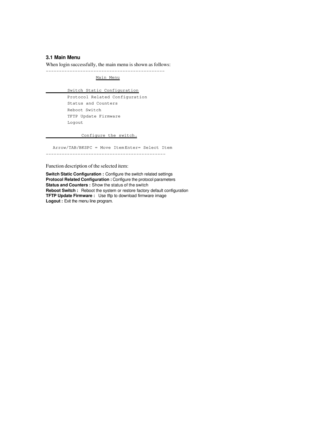 Xerox NS-2260 operation manual Main Menu, When login successfully, the main menu is shown as follows 