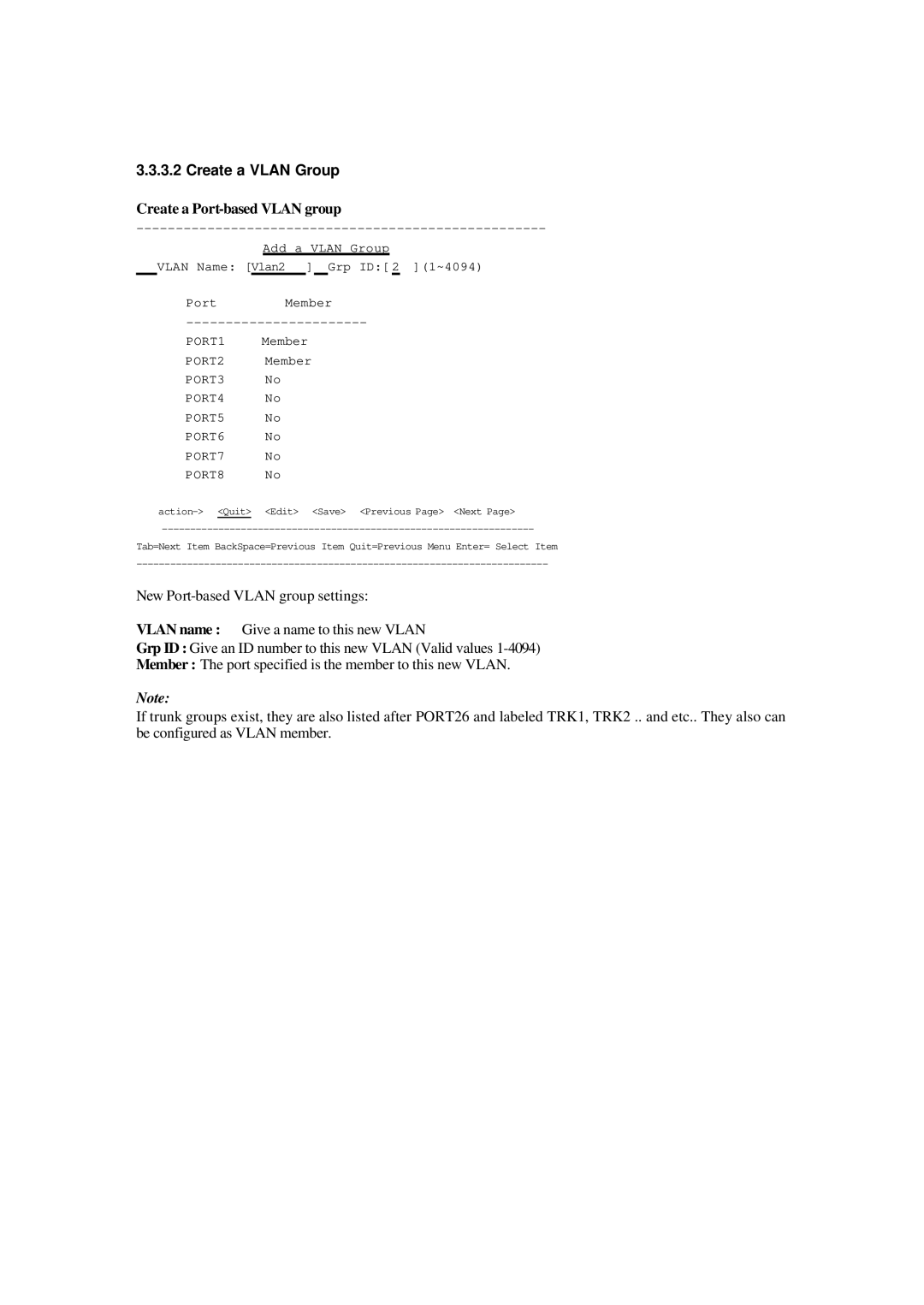 Xerox NS-2260 operation manual Create a Vlan Group, Create a Port-based Vlan group 