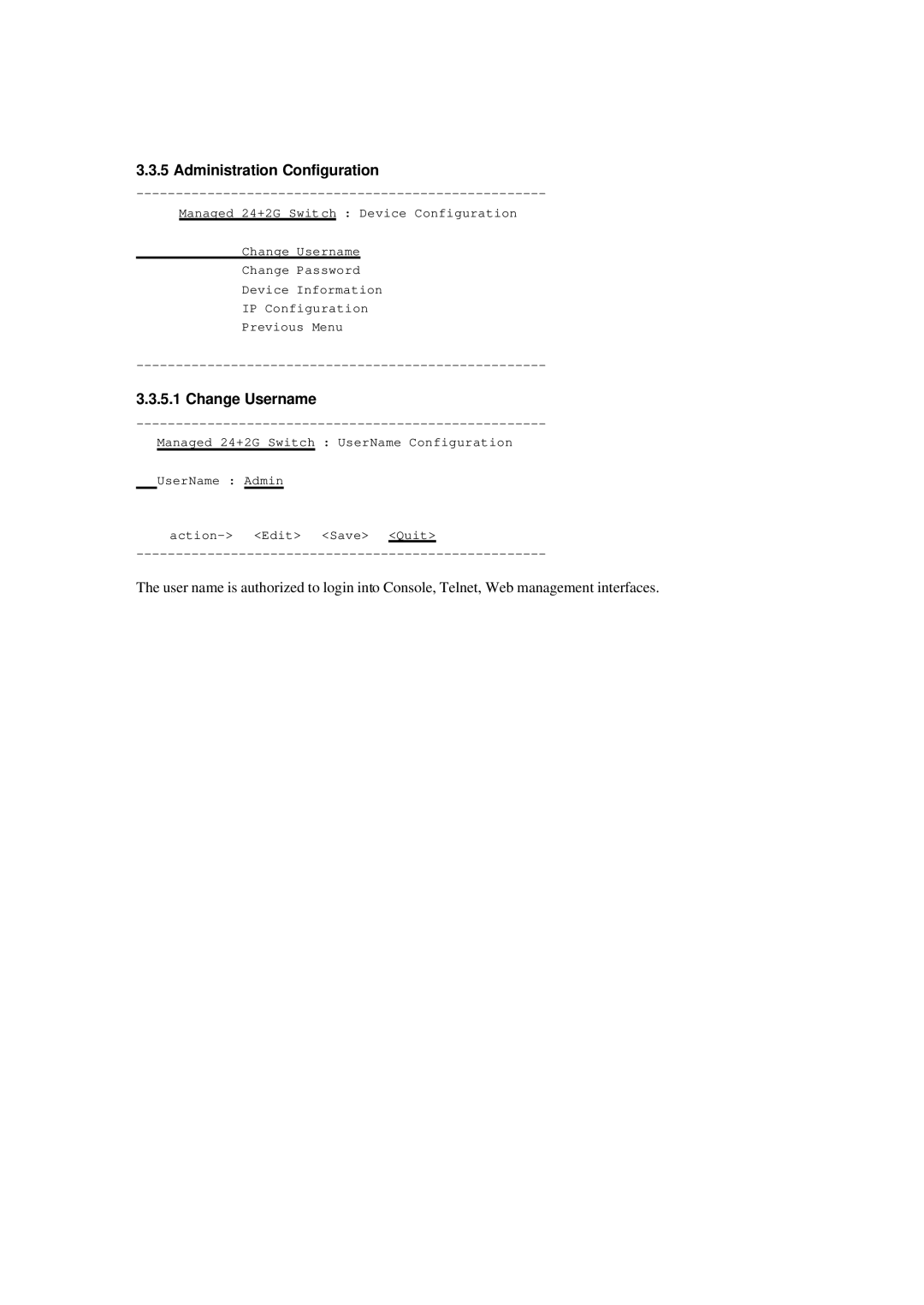 Xerox NS-2260 operation manual Administration Configuration, Change Username 