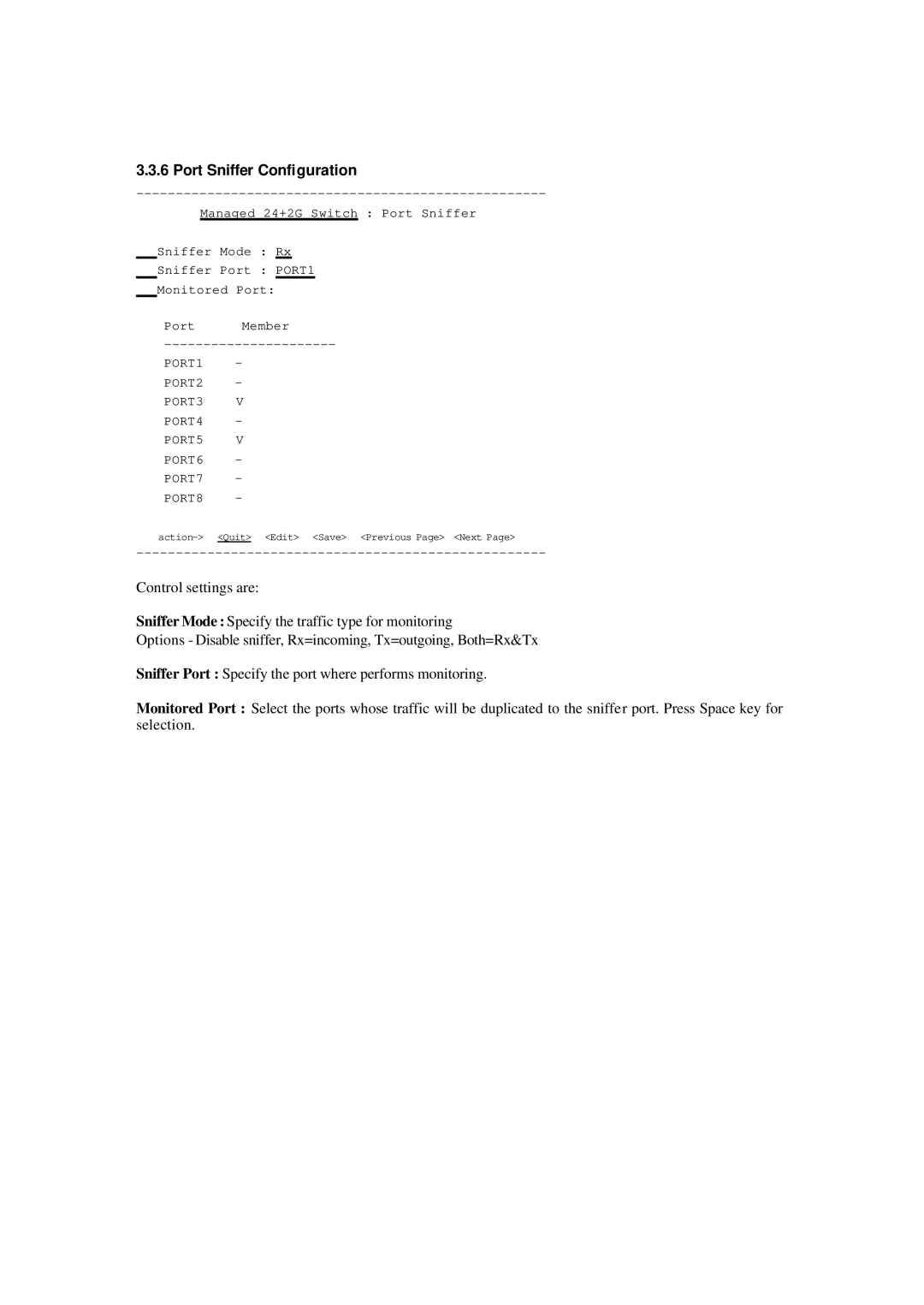 Xerox NS-2260 operation manual Port Sniffer Configuration 