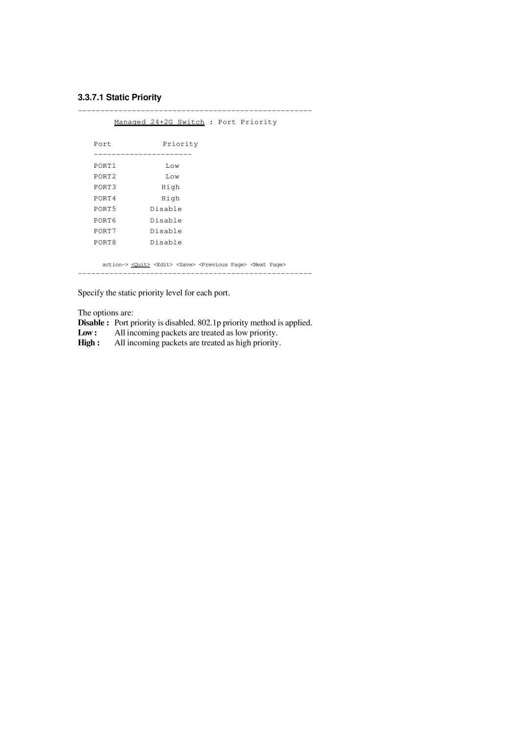 Xerox NS-2260 operation manual Static Priority 