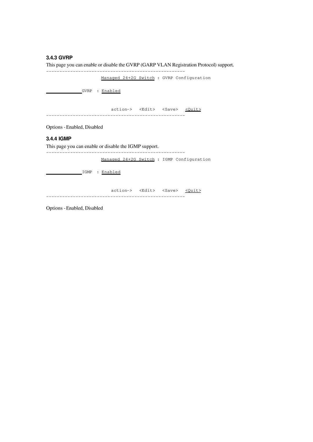 Xerox NS-2260 operation manual Gvrp, Igmp 