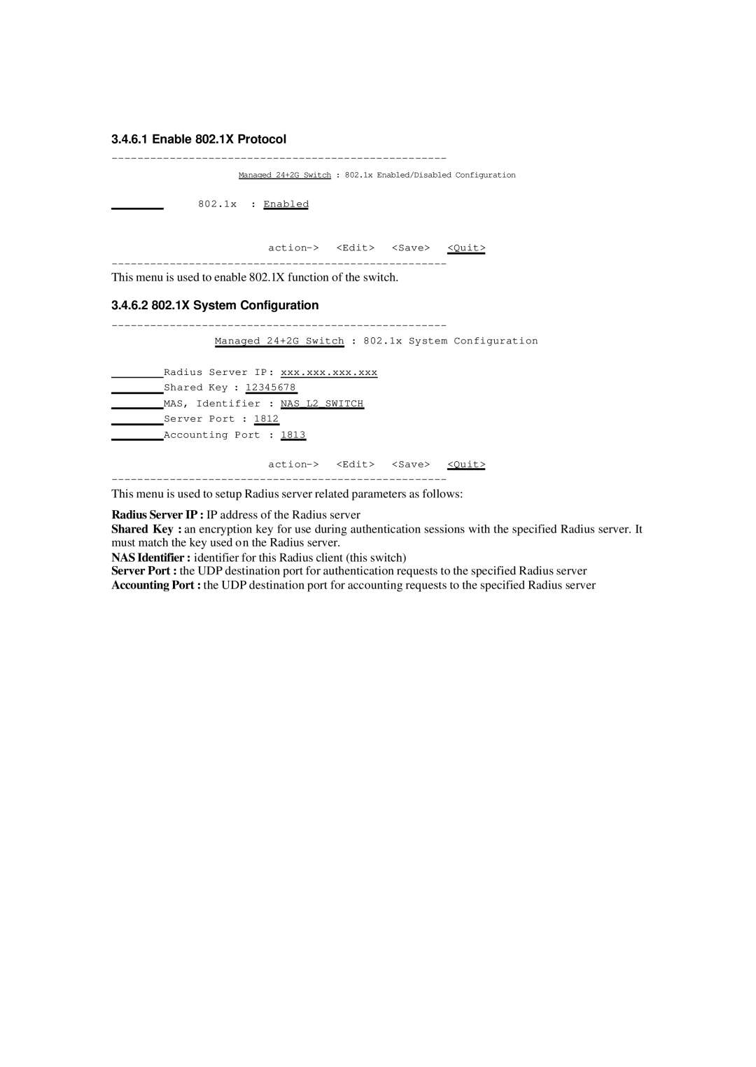 Xerox NS-2260 operation manual Enable 802.1X Protocol, 6.2 802.1X System Configuration 