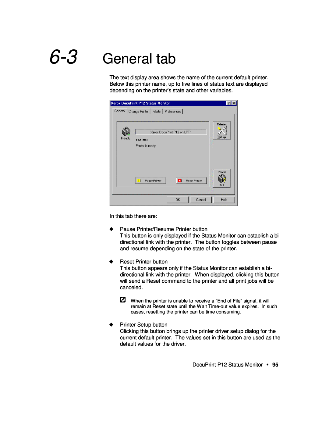 Xerox P12 manual General tab 