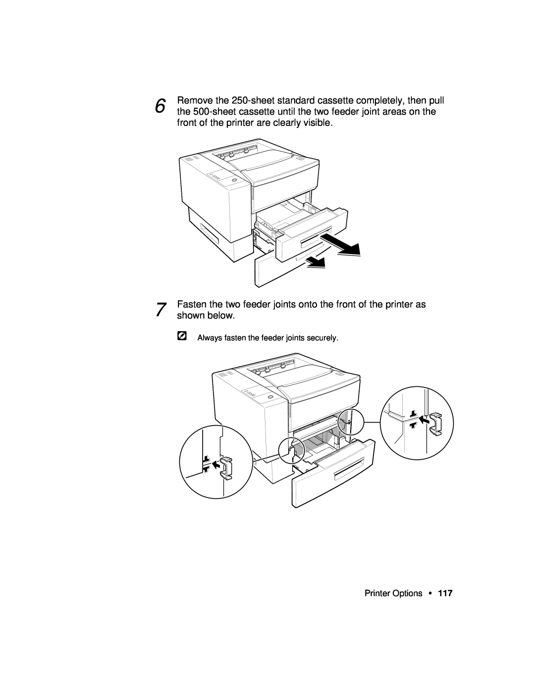 Xerox P12 manual Remove the 250-sheet standard cassette completely, then pull, front of the printer are clearly visible 